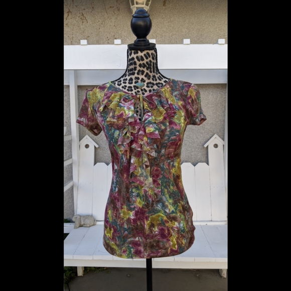 Karen Kane Multicolor blouse with ruffle - Small - Picture 4 of 8